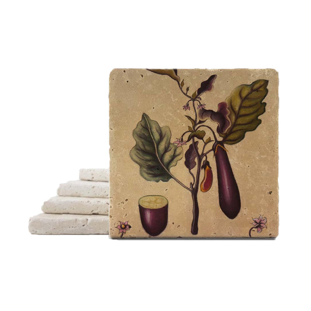 Rachel Szalay Botanical Eggplant Coaster