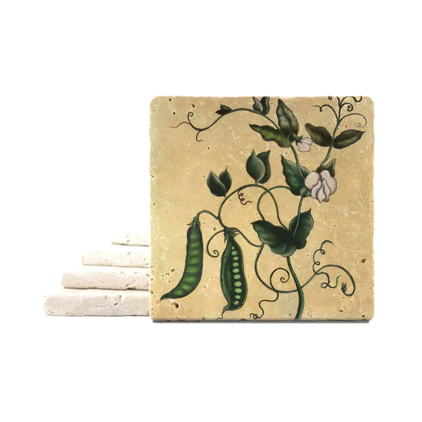 Rachel Szalay Botanical Peas Coaster