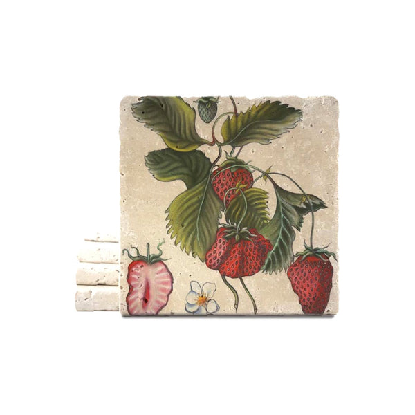 Rachel Szalay Botanical Strawberry Coaster